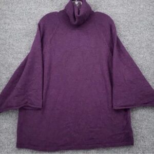 Eileen Fisher Rich Purple Cowl Neck Sweater